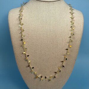 Gold Over Sterling Silver 925 Embellished Cable Link Chain Necklace Size 19''